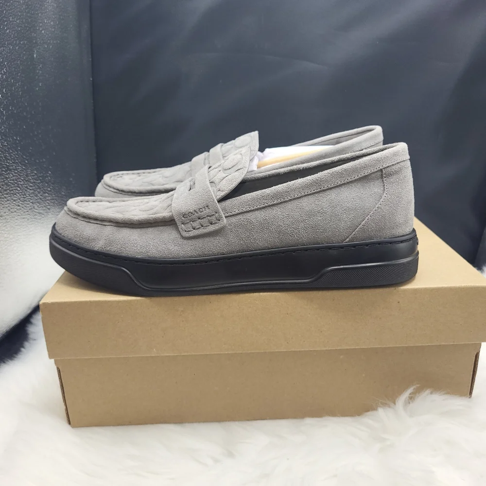 Coach Men's Gray Suede Loafers - Picture 6 of 9
